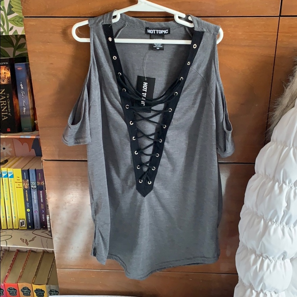 Tie Front Open shoulder top